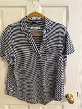 Vineyard Vines Navy & White Thin-Stripe Polo